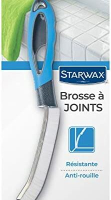 Brosse à coulis STARWAX - 1x - Idéale pour frotter les joints de carrelage, les coins et les angles grâce à sa tête étroite - Manche économique - Antirouille