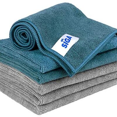 MR.SIGA Lot de 6 chiffons de nettoyage en microfibre bicolore, Dimensions : 35 x 40 cm