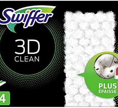 Recharge de lingettes sèches Swiffer 3D Clean Dust Mop, 14 lingettes nettoyantes pour attraper et retenir la poussière