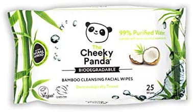 The Cheeky Panda - Kleenex, saveur noix de coco | Lot de 25 lingettes | Démaquillant, hypoallergénique, respectueux de l'environnement, ultra doux, doux pour la peau, longue durée