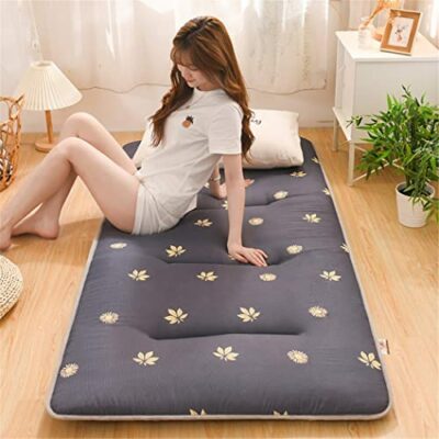 KKCD Housse de Matelas Futon Japonais, Tapis de Sol, Matelas Pliant Adulte, Matelas de Lit Supplémentaire, Tatami Pliant Extérieur, Lit Pliant Adulte, Tapis de Sol pour Enfants, Lit pour Enfants, Violet, 60x120cm(23*47inch)