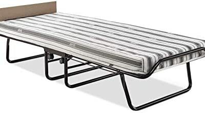 JAY-BE New Supreme Lit Pliant avec Matelas Airflow et Pieds Pliants Automatiques, Noir, Unique