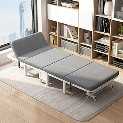 Lit pliant d'invité/d'appoint, lit d'accompagnement d'hôpital de bureau avec matelas luxueux en mousse à mémoire de forme de 5 cm d'épaisseur et cadre extra solide - 25"/30"/33,8"/37,7"