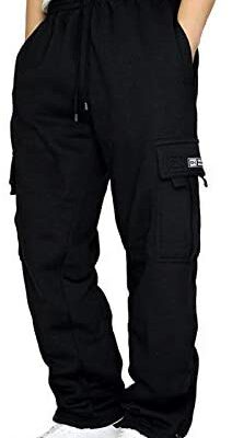 Ni_ka Pantalon de travail pour homme Grande taille Pantalon de randonnée décontracté droit ample Pantalon de jogging de sport pour homme avec poches Tailles S à 5XL