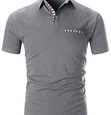 AIIODI Polos Homme Manches Courtes Mode Casual Check Golf Tennis Polos Coton