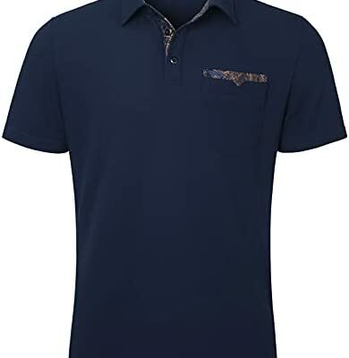 Enlision Polo pour homme à manches longues et décontractées T-shirt contrasté Golf Tennis Polo Slim Fit Top S-XXL