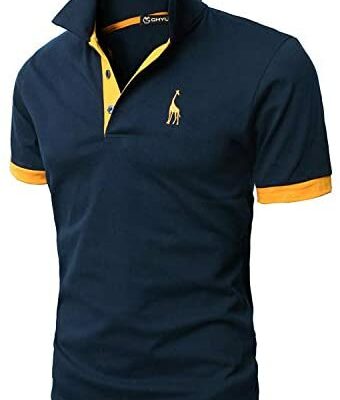 GHYUGR Fashion Polo à manches courtes pour hommes T-shirt décontracté Slim Top brodé S-XXL