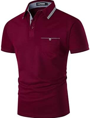 LIUPMWE Polos pour hommes à manches courtes Golf Tennis Coupe ajustée T-shirt de sport décontracté Polos de tennis avec poches S-XXL