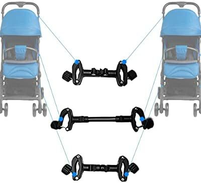 Connecteur de poussette universel, paquet de 3 connecteurs de poussette Ruspela crochet de lien de sécurité portable à double connecteur, crochet d'attache de sécurité