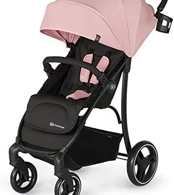 Poussette Kinderkraft TRIG, légère, couchée, suspension à 4 roues, pliable, rose