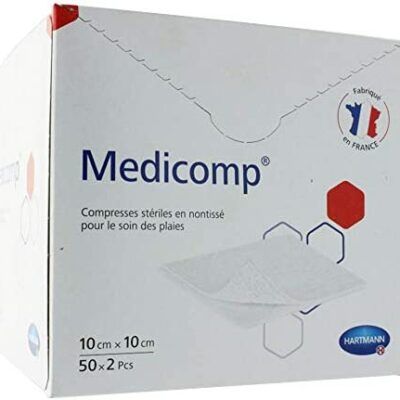 2 x 50 - Compression Non Tissé Stérile - 10 x 10 cm - Medicomp - Hartmann