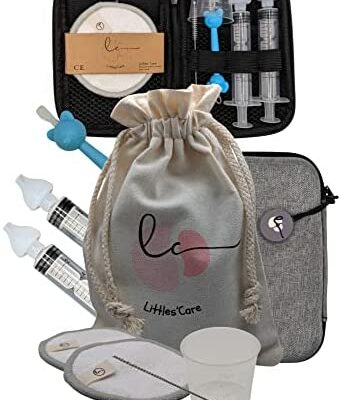 Kit de soins du nez pour bébé : Seringue nasale pour bébé / Seringue nasale pour bébé / Aspirateur nasal / Aspirateur nasal pour bébé / : Seringue nasale + Embout + Nettoyant nasal + Récipient + Brosse + Tampon