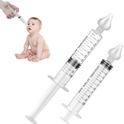 Seringue nasale pour bébé, seringue nasale, irrigateur nasal, seringue nasale, irrigateur nasal pour bébé, seringue pour bébé mouche avec embout nasal en silicone nettoyable et réutilisable, 2 pièces