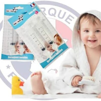 Baby_Secure France | 4 Pièces | Baby Fly | Baby Seringue Nasale 10ml | Efficace pour la congestion nasale. Nettoyant réutilisable qui protège le nez. idéal.Kit Bébé Irrigateur Nasal, Homologué CE