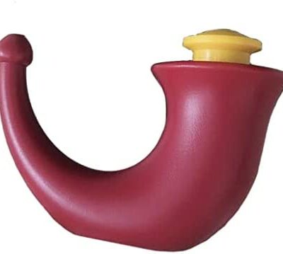 F Fityle 1 pièce Yoga Neti Pot Remplisseur d'angle rouge Soulagement de la sinusite Soins des allergies Confortable et pratique Congestion nasale Nettoyage Lavage nasal