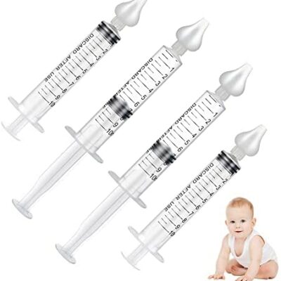 seringue pour le nez de bébé, irrigateur de nez pour bébé, irrigateur de nez pour bébé, irrigateur nasal avec seringue pour bébé, nez de bébé avec embout de nez en silicone propre et réutilisable, 4 pièces