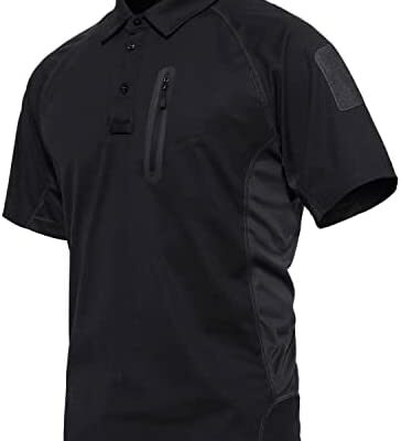 KEFITEVD Polo de golf à manches courtes pour homme avec poche zippée