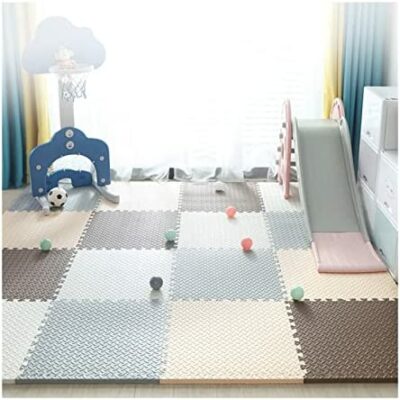 AYLYHD Bordure de puzzle en mousse pour bébé, tapis de jeu en mousse souple, tapis de jeu et d'apprentissage précoce - Tapis de sol pour enfants, tapis de puzzle (couleur : D, taille : 60 x 60 x 1,2 cm - 8 pièces)