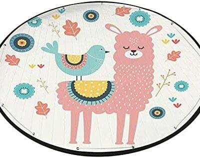 Huaxingda Tapis de jeu pliable multifonctionnel 3 en 1 pour bébé, couverture de pique-nique, sac de rangement pour jouets, tapis de sol intérieur et extérieur pour bébé, antidérapant, diamètre 150 cm