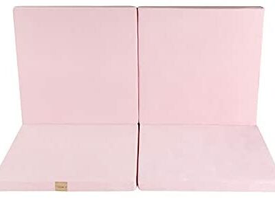 MEOWBABY 120x120cm Tapis de Jeu pour Enfants Matelas de Sol Carré Bébé Enfants Tapis Pliant Matelas Tapis de Jeu Tapis Pliable Rose Clair Rampant Mousse Petit Fabriqué dans l'UE