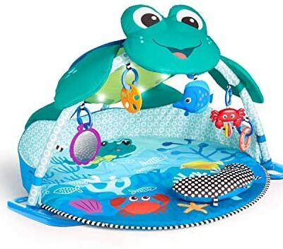 Baby Einstein, Tapis d'activité Neptune Under The Sea Lights & Sounds, 20+ minutes de lumières et de musique, 5 jouets d'activité détachables pour bébé, dès la naissance