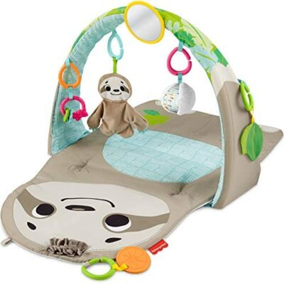 Fisher-Price Tapis de jeu paresseux avec jouets détachables, tapis d'activité musicale pour bébés, dès la naissance, GNB52