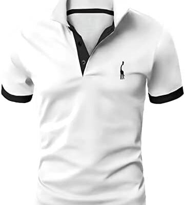 GLESTORE T-shirt de sport décontracté à manches courtes pour homme Polo Golf Tennis Coupe ajustée en coton