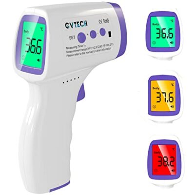 Thermomètre électronique frontal infrarouge sans contact Thermomètre numérique Mesure précise et rapide avec rétroéclairage tricolore Affichage du pistolet de température Enfants Nourrissons Adultes