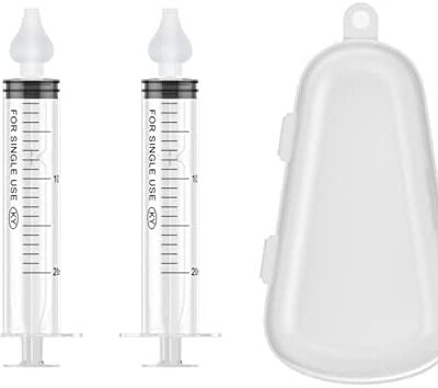 Lot de 2 seringues nasales BeBe Fly 10 ml Aspirateur nasal Hygiène du nez avec embout d'aspiration en silicone, nettoyable et réutilisable