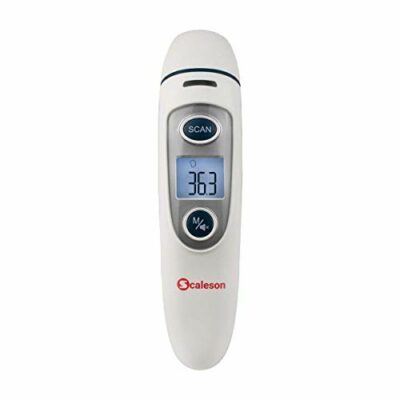 SCALESON S240 Thermomètre infrarouge sans contact | Thermomètre auriculaire | Thermomètre frontal avec écran LCD | Rappel de mémoire | Alarme de fièvre