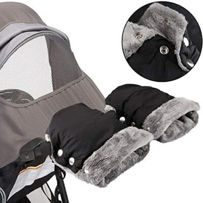 Infreecs Gants de Poussette Gants de Poussette Doux Chauds Coupe-Vent Gants Imperméables Gants de Poussette Antigel Gants de Bébé Chauffe-Mains Protection pour Poussette Vélo Fauteuil Roulant