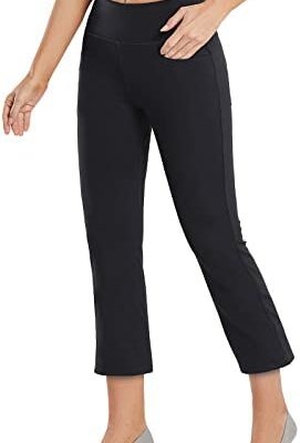 BALEAF Pantalon de yoga 3/4 pour femme Taille haute en sueur pour femme Coupe ajustée Leggings de sport pour entraînement de gym Jogging Pilates