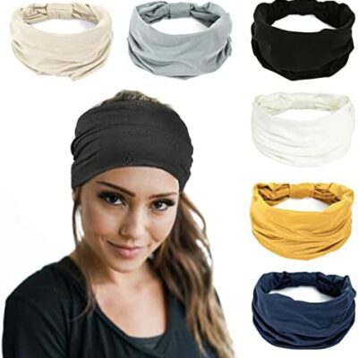 Lot de 6 bandeaux élastiques pour femme – Pour le yoga, le sport, l'entraînement, la gym, le sport, l'entraînement, la gym, les cheveux.