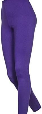 DeDavide Lot de 2 leggings de maternité en coton S-XXL - Violet - Moyen