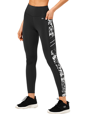 Pantalon de yoga imprimé doux non transparent avec poches Jogging Fitness Pilates