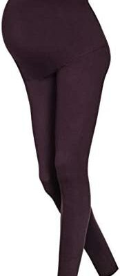 DeDavide Lot de 2 leggings de maternité en coton S-XXL - Violet - XL