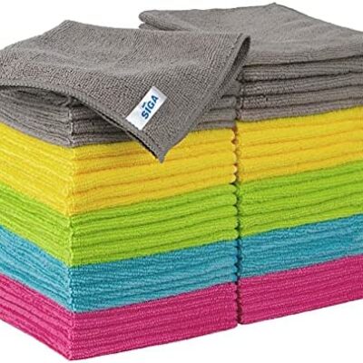 MR.SIGA Chiffons de nettoyage en microfibre, Lingettes de nettoyage universelles, Lot de 50