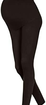 DeDavide Lot de 2 leggings de maternité en coton S-XXL - Marron - Petit