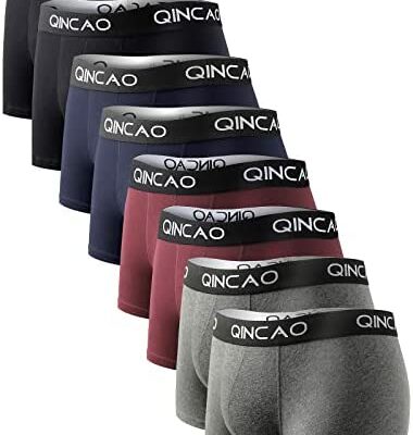 QINCAO Lot de 5 et 8 caleçons pour homme en coton