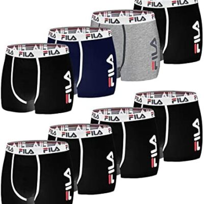 Fila Boxer en coton pour homme, boxer pour homme, naturel, respirant (lot de 8)