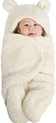 [ATLANTEE]Couvertures en laine pour bébé, cadeaux de naissance fille/garçon, langes siège nomade, gigoteuses pour berceau, cette peluche "Nid douillet d'hiver" est parfaite pour toutes les saisons.