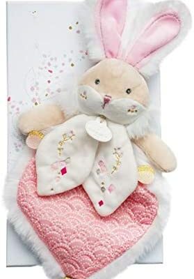 Doudou et Compagnie - Doudou Lapin - 20 cm - Blanc/Beige - Cadeau Naissance Fille - Jolie Boîte Cadeau - Sugar Rabbit - DC3489