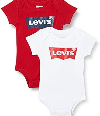 Levi'S Kids Baby Boy Batwing Body 2 pièces 0243 Ensemble de layette pour bébés et tout-petits, Blanc, 0-6 mois