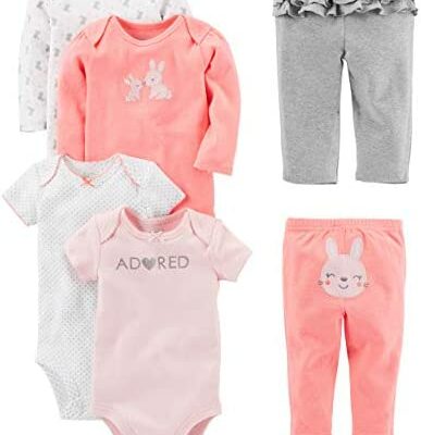 Simple Joys by Carter's Lot de 6 combinaisons pour bébé fille (manches courtes) et pantalon