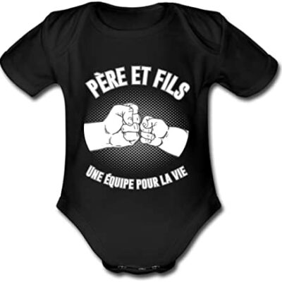 Spreadshirt® Père et fils A Team For Life Proud Dad Gift Body bébé manches courtes bio