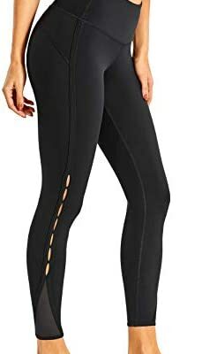 CRZ YOGA Legging de sport pour femme Taille haute Pantalon de sport Tissu léger avec poches 63 cm