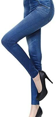 Leggings pour femmes Faux Jeans Leggings Jeans taille haute pour femmes Leggings taille élastique Pantalons crayon sans couture extensibles pour femmes