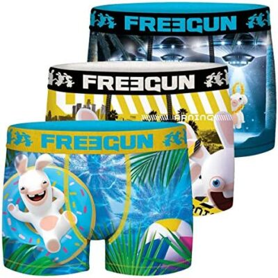 FREEGUN Boxer en microfibre lapin pour homme (lot de 3)