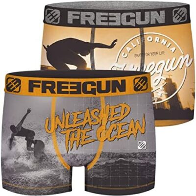 FREEGUN Comfort Boxer pour homme, slip pour homme, durable, léger (lot de 2)