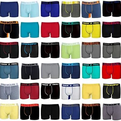 Lot surprise de caleçons en coton pour homme, motif aléatoire, durable, antidérapant et super doux (lot de 6)